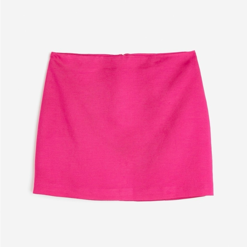 H&M Fuschia linen blend mini skirt Sz 2
